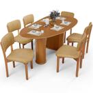 Mesa Para Sala de Jantar Ourense com 06 Cadeiras Sala de Jantar Dara L02 material sintético Fendi - Lyam Decor