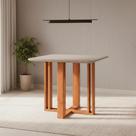 Mesa para Sala de Jantar Quadrada 95cm Flora Marrom/Cinamomo/Off White