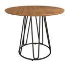Mesa para Sala de Jantar Redonda 90cm MDF Ômega Marrom/Preto Fosco/Proa