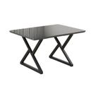 Mesa para Sala de Jantar Retangular 120x90cm MDF com Vidro Império Preto/Fosco/Grafite