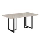 Mesa para Sala de Jantar Retangular 160x90cm Mdf com Vidro Lunna Branco Preto Fosco/Off White Mesa para Sala de Jantar Retangular 160x90cm Mdf com Vidro Lunna Branco Preto Fosco/Off White