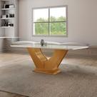 Mesa para Sala de Jantar Retangular Tampo com Vidro Safira