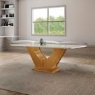 Mesa para Sala de Jantar Retangular Tampo com Vidro Safira Marrom/Castanho Cinamomo/Off White Mesa para Sala de Jantar Retangular Tampo com Vidro Safira Marrom/Castanho Cinamomo/Off White
