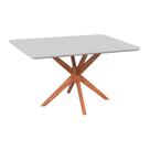 Mesa para Sala de Jantar Retângular Tampo Laqueado com Vidro Espelhado 120cm - Liza