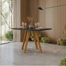 Mesa para Sala de Jantar Tampo com Vidro 100% MDF 120cm Mariah