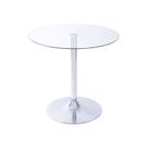 Mesa para Sala de Jantar Tampo de Vidro Apollo Transparente/Cromo