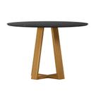 Mesa para Sala de Jantar Tampo Redondo com Vidro 117cm Vitória