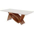 Mesa para Sala de Jantar Vênus 220cm Madeira com Vidro Moderna Mobília Mesa para Sala de Jantar Vênus 220cm Madeira com Vidro Moderna Mobília