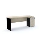 Mesa Pé Painel com Gaveteiro 4 Gavetas PE40 em MDP 164 x 60 cm Cor Nogueira CasaBlanca Base Preta