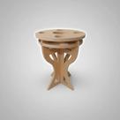 Mesa Petisqueira Mdf Cru Redonda Copos Bebidas Churrasco Marrom