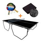 MESA PING PONG COM RODIZIO MDP 15mm COR PRETA - KLOPF 1087 + KIT Raquetes e Bolinhas 5055 + Capa Impermeável MESA PING PONG COM RODIZIO MDP 15mm COR PRETA - KLOPF 1087 + KIT Raquetes e Bolinhas 5055 + Capa Impermeável