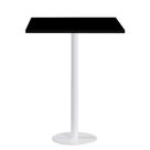 Mesa Pisa Beta Bistrô Fratini 107,50cm (A) Disco Redondo Branco Tampo MDP Quadrado Branco 60cm( L)