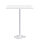 Mesa Pisa Beta Bistrô Fratini 107,50cm (A) Disco Redondo Branco Tampo MDP Quadrado Branco 70cm (L)