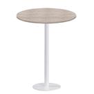 Mesa Pisa Beta Bistrô Fratini 107,50cm (A) Disco Redondo Branco Tampo MDP Redondo Castanheira 70cm