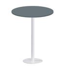 Mesa Pisa Beta Bistrô Fratini 107,50cm (A) Disco Redondo Branco Tampo MDP Redondo Grafito 70cm (L)