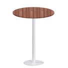 Mesa Pisa Beta Bistrô Fratini 107,50cm (A) Disco Redondo Branco Tampo MDP Redondo Walnut 70cm (L)