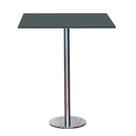 Mesa Pisa Beta Bistrô Fratini 107,50cm (A) Disco Redondo Inox Tampo MDP Quadrado Grafito 60cm (L)
