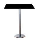 Mesa Pisa Beta Bistrô Fratini 107,50cm (A) Disco Redondo Inox Tampo MDP Quadrado Preto 80cm( L)