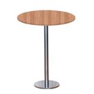 Mesa Pisa Beta Bistrô Fratini 107,50cm (A) Disco Redondo Inox Tampo MDP Redondo Branco 80cm (L)