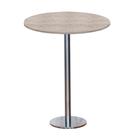 Mesa Pisa Beta Bistrô Fratini 107,50cm (A) Disco Redondo Inox Tampo MDP Redondo Castanheira 60cm (L)
