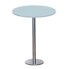 Mesa Pisa Beta Bistrô Fratini 107,50cm (A) Disco Redondo Inox Tampo MDP Redondo Cinza 80cm (L)