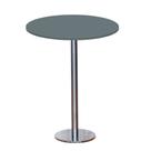 Mesa Pisa Beta Bistrô Fratini 107,50cm (A) Disco Redondo Inox Tampo MDP Redondo Grafito 70cm (L)