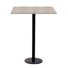 Mesa Pisa Beta Bistrô Fratini 107,50cm (A) Disco Redondo Preto Tampo MDP Quadrado Castanheira 70cm