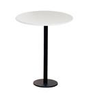 Mesa Pisa Beta Bistrô Fratini 107,50cm (A) Disco Redondo Preto Tampo MDP Redondo Branco 70cm (L)