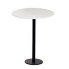 Mesa Pisa Beta Bistrô Fratini 107,50cm (A) Disco Redondo Preto Tampo MDP Redondo Branco 80cm (L)