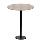 Mesa Pisa Beta Bistrô Fratini 107,50cm (A) Disco Redondo Preto Tampo MDP Redondo Castanheira 70cm