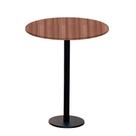 Mesa Pisa Beta Bistrô Fratini 107,50cm (A) Disco Redondo Preto Tampo MDP Redondo Walnut 80cm (L)