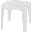 Mesa Plástica de Apoio com Porta Copos Branca Mesa Plástica de Apoio com Porta Copos Branca