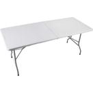 Mesa Plástica Dobrável Retangular 180Cm Branca Vonder