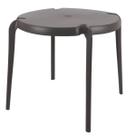 Mesa Plástica Redonda 79x71cm Marrom Tramontina Clarice Quiosque Jardim Área Externa