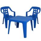Mesa Play Infantil 61 x 46cm Azul com 2 Cadeiras de Plástico Infantil Azul BEL