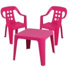 Mesa Play Infantil 61 x 46cm Rosa com 2 Cadeiras de Plástico Infantil Rosa BEL