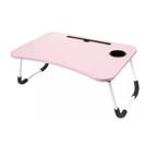 Mesa portatil multiuso notebook dobravel rosa