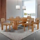 Mesa Portugal Tampo Laminado Barril 6 Cadeiras Nala Mobília Atacama/imbuia Nat/cinam. Imbuia