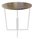 Mesa Prime Branco/Tabaco Linheiro Redonda