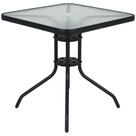 Mesa Quadrada 70 x 70 cm em Alumínio com Tampo de Vidro Preta Bel Mesa Quadrada 70 x 70 cm em Alumínio com Tampo de Vidro Preta Bel