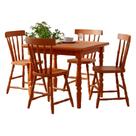 Mesa Quadrada 80X80 04 Cadeiras Madeira Macica Pes Torneados Marjori