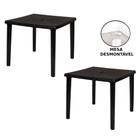 Mesa quadrada 80x80 desmontável em plastico virgem super resistente