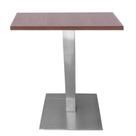 Mesa Quadrada Alpha Inox Cor Prata 73,50 cm (Altura) com Tampo em MDP Quadrado 60 cm Imbuia