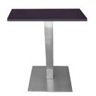 Mesa Quadrada Alpha Inox Cor Prata 73,50 cm (Altura) com Tampo em MDP Quadrado 80 cm Preto