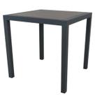 Mesa Quadrada Alumínio e Madeira Área Jantar Varanda