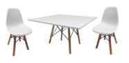 Mesa Quadrada Branca Eiffel Charles Eames 80cm Infantil 2 Cadeira