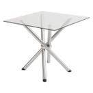 Mesa Quadrada com Tampo de Vidro 4804 Transparente/Cromado