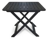 Mesa Quadrada De Plastico Dobrável Preta Multiuso