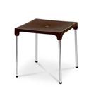 Mesa Quadrada Desmontavel 70x70x72cm Cromo Colors Marrom Niquelart 390-14