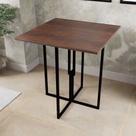 Mesa Quadrada Industrial 70cm Preta Tampo Madeira Imbuia Mesa Quadrada Industrial 70cm Preta Tampo Madeira Imbuia